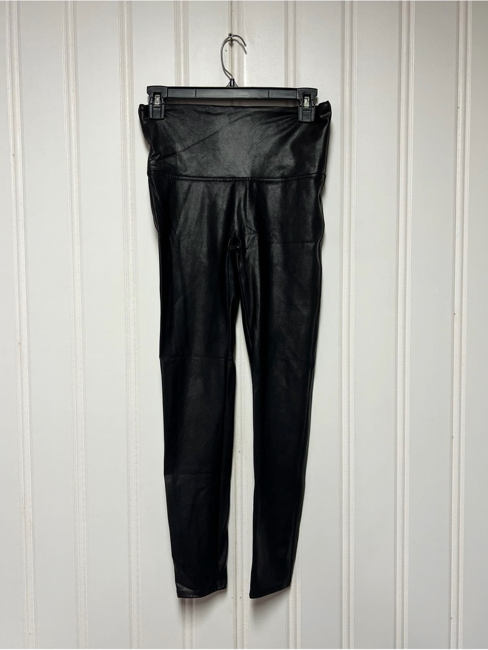 SPANX Faux Leather High Rise Leggings Black Shaping Skinny Pants large